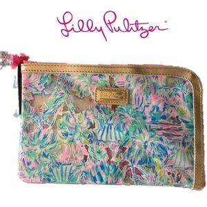 NEW agenda bonus pack travel pouch bag case Lilly Pulitzer note sticker pen clip